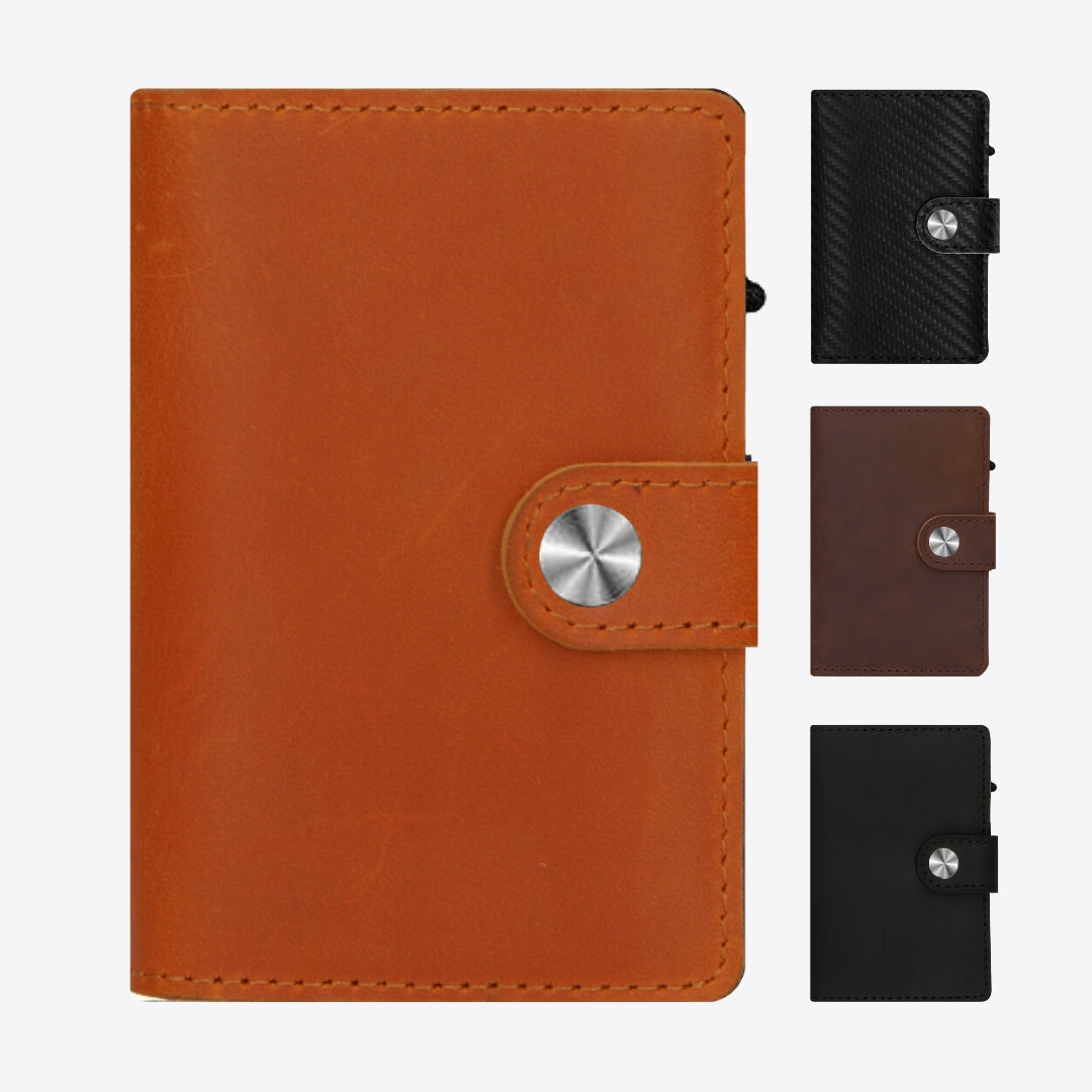 Pasjeshouder Bruin - 9 pasjes opbergen - Echt Leer