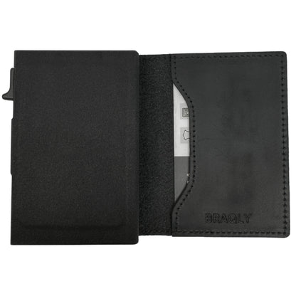 Luxury Airtag Wallet - Card Holder - Leather - Black