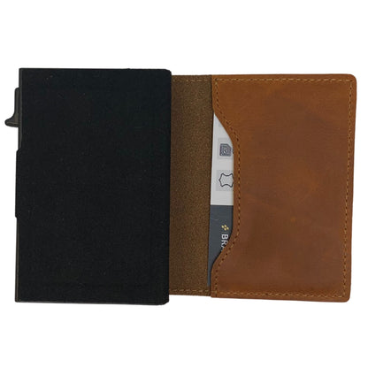 Luxury Airtag Wallet - Card Holder - Leather - Brown