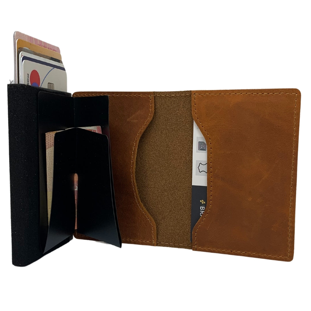 Luxury Airtag Wallet - Card Holder - Leather - Brown