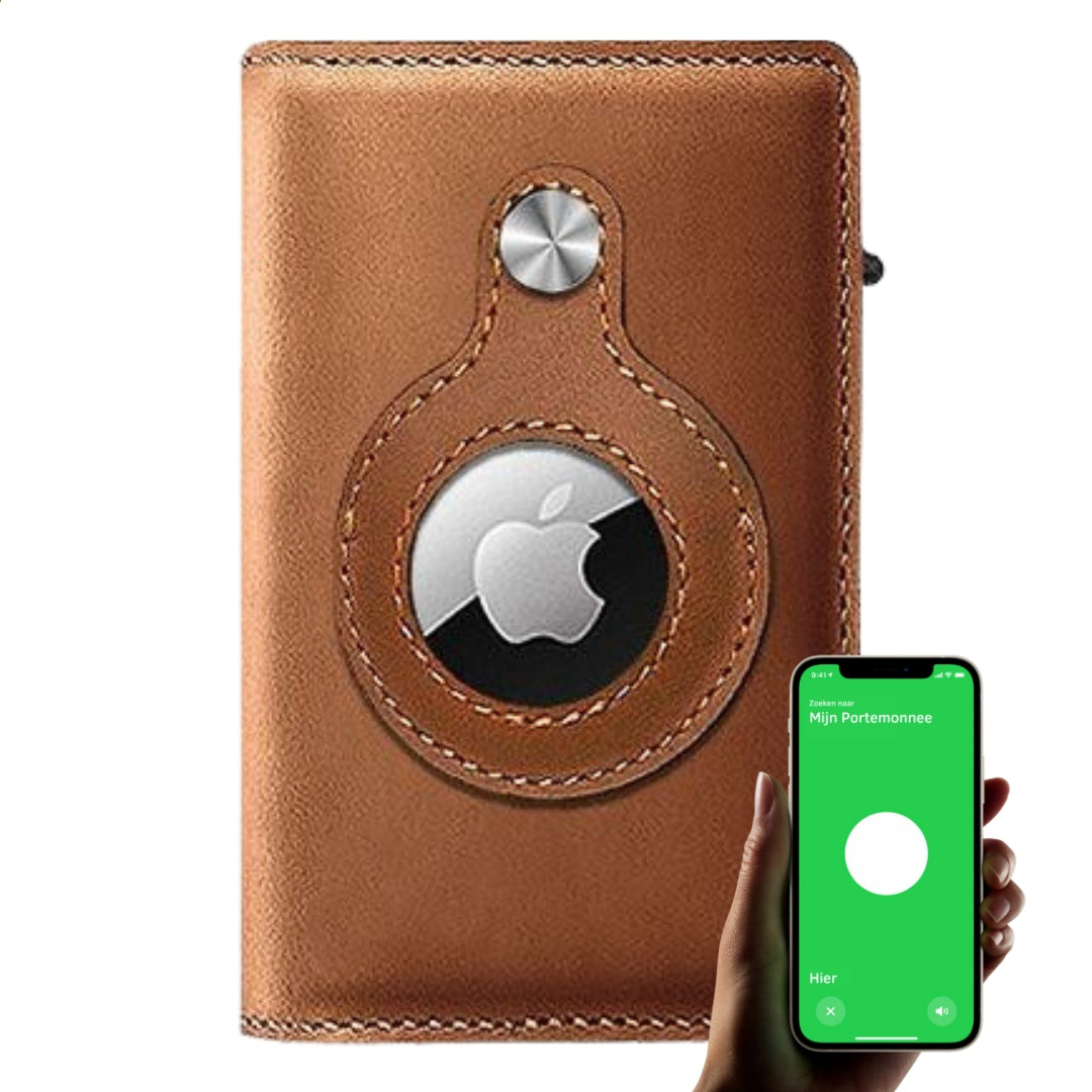 Luxe Airtag Wallet - Pasjeshouder - Leer - Bruin