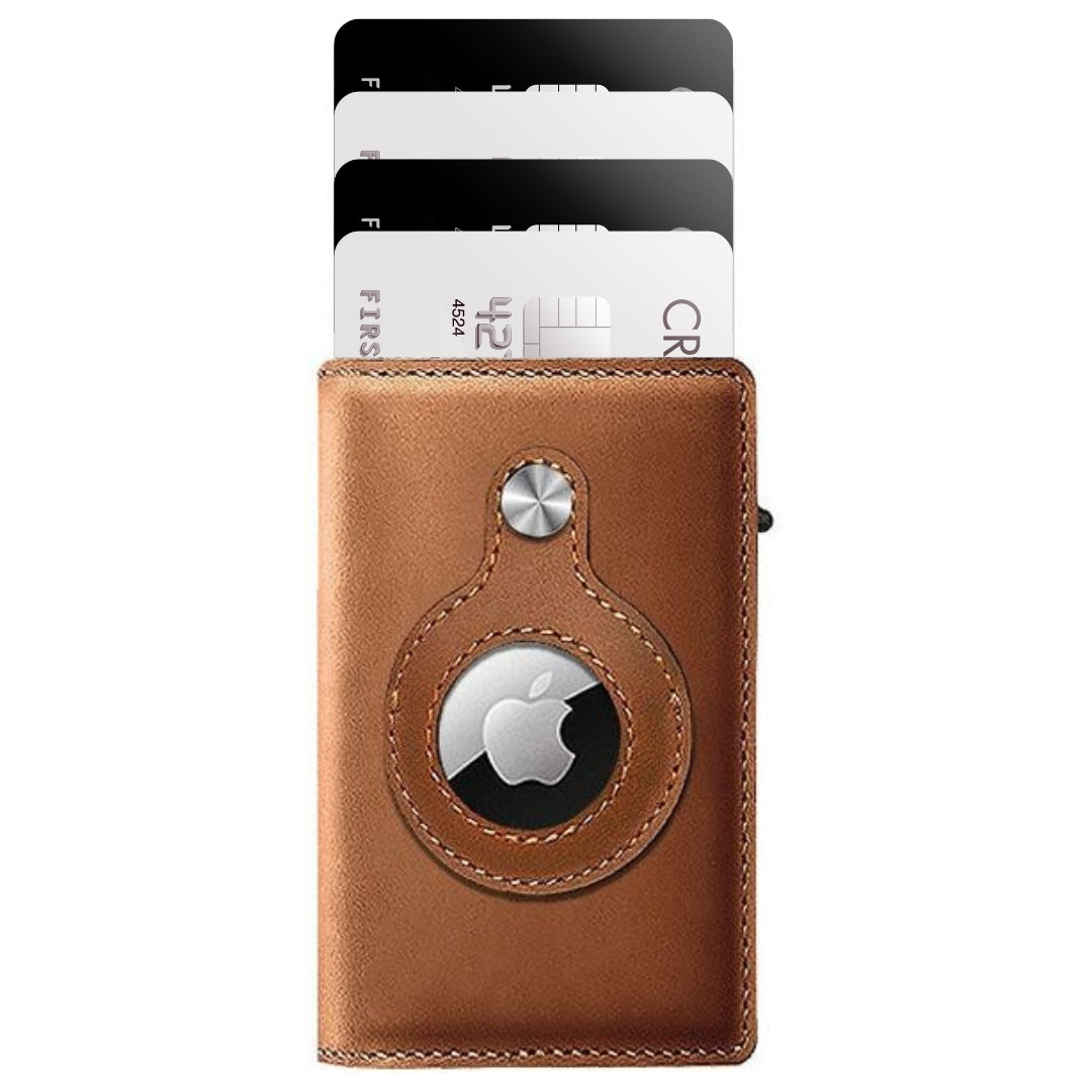 Luxe Airtag Wallet - Pasjeshouder - Leer - Bruin