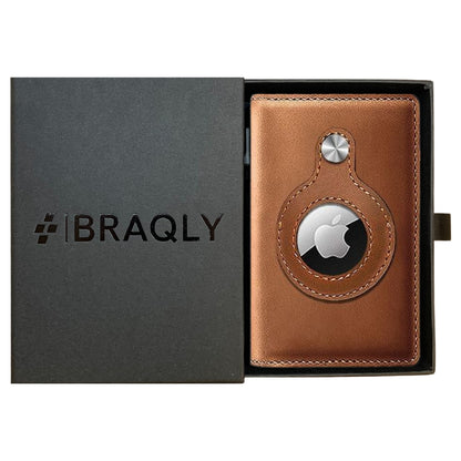 Luxury Airtag Wallet - Card Holder - Leather - Brown